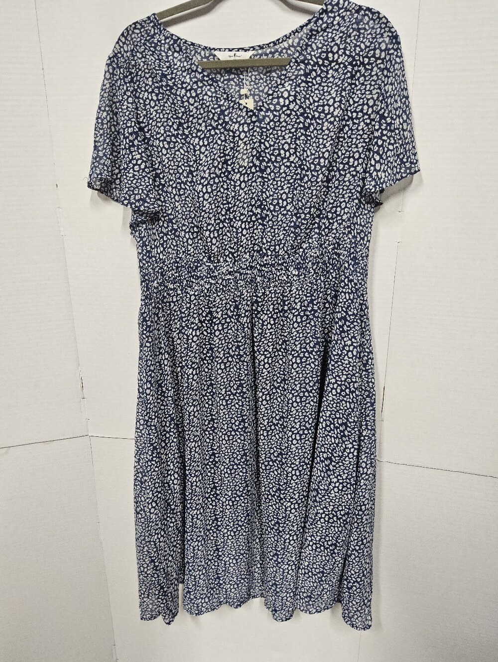 NWOT Size 1X Agnes Orinda Navy Blue Short Sleeve Dress